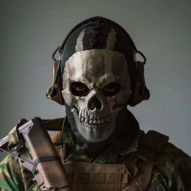 Horror Call of Duty Ghost Tactical Skull Mask Halloween Perform Party Masquerade Prop Helmet Cosplay Latex Headgear