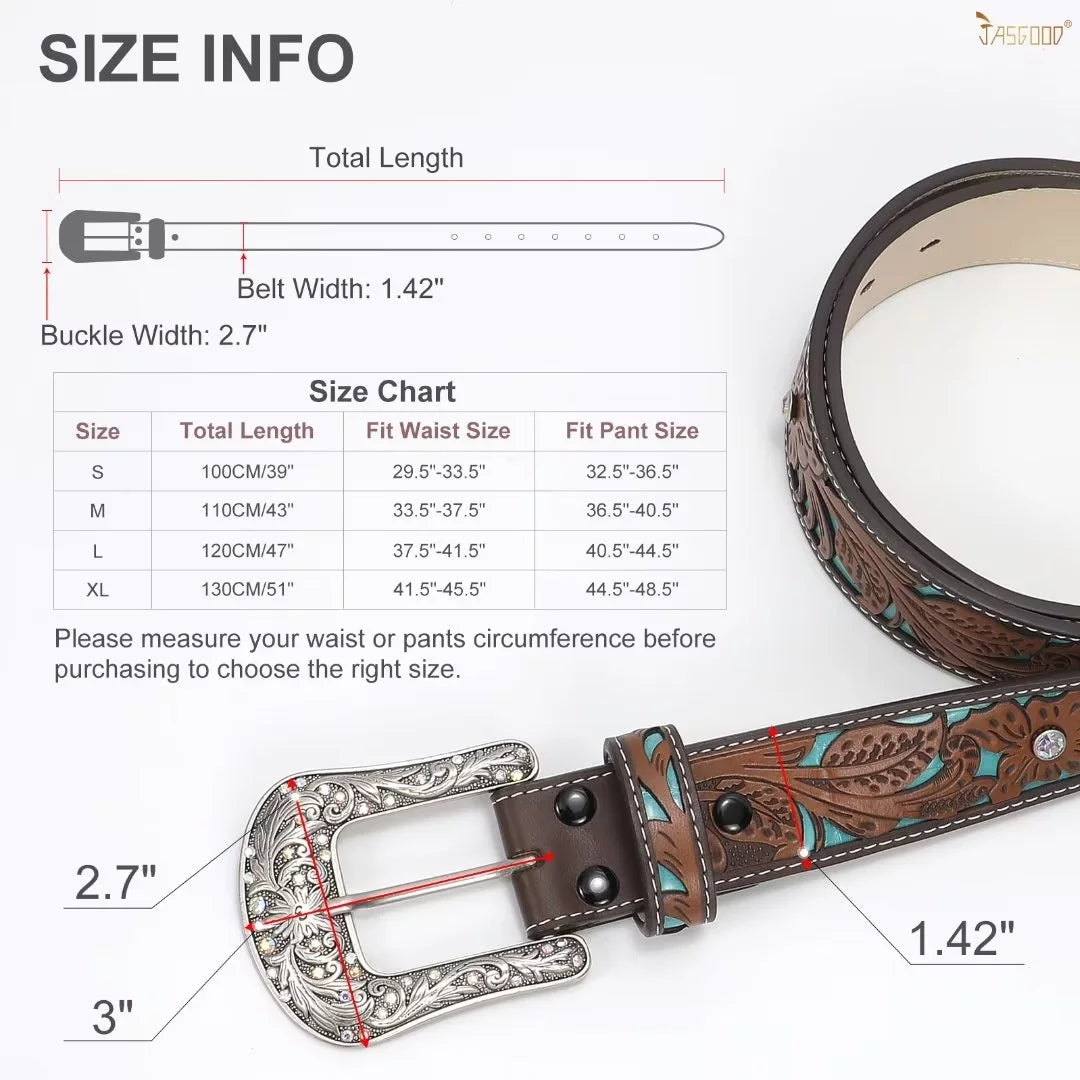 Western Belts for Women Cowgirl Cowboy Country Belt for Jeans Pants Dresses