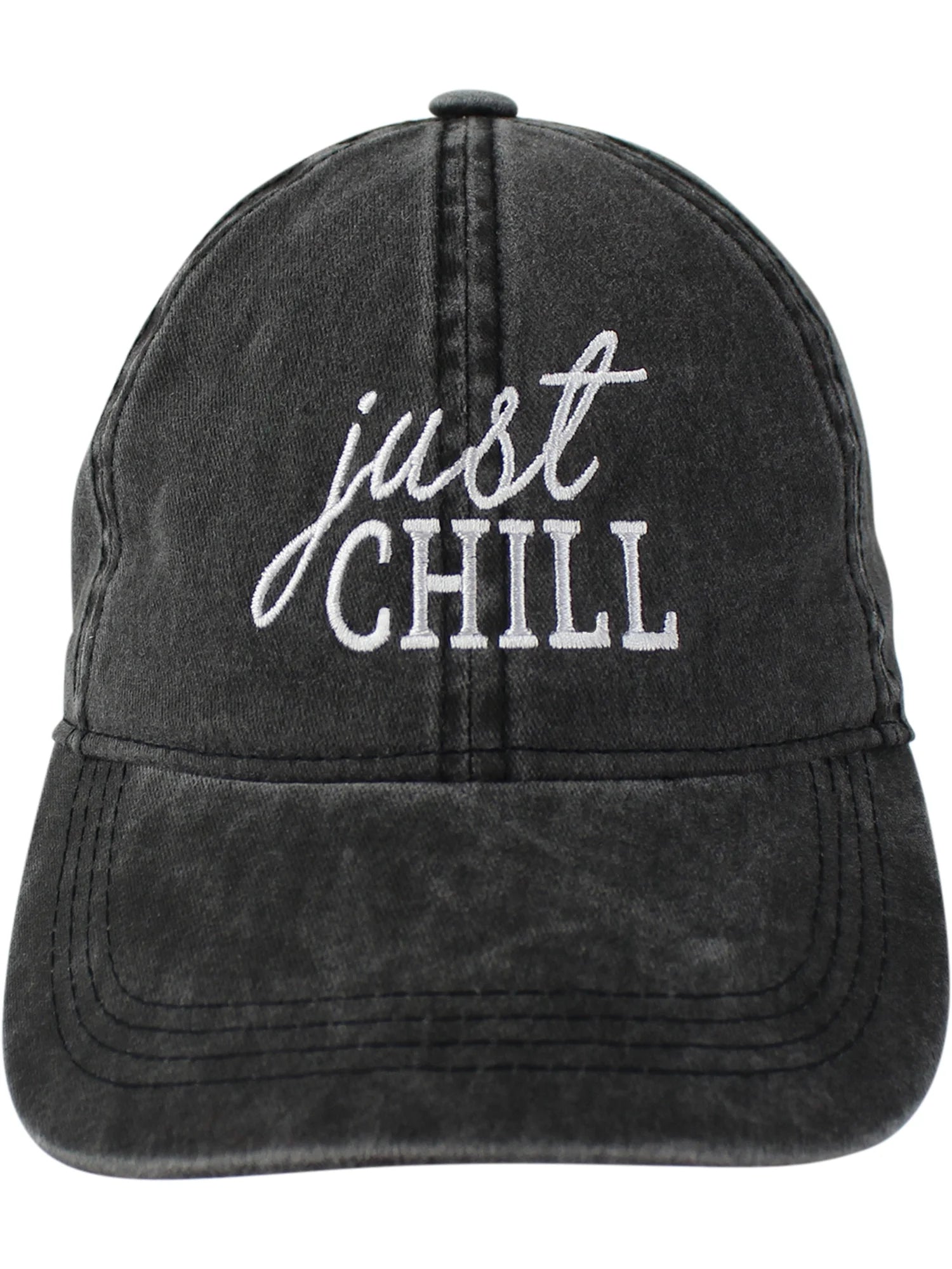 Black Just Chill Womens Cotton Baseball Cap Hat