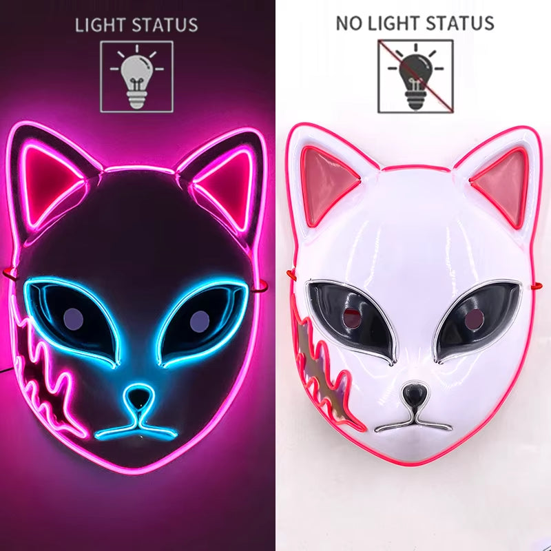 LED Mask Anime High-Rise Invasion Sniper Mask Japanese Tenkuu Shinpan Cosplay Costume Accessories Halloween Mask