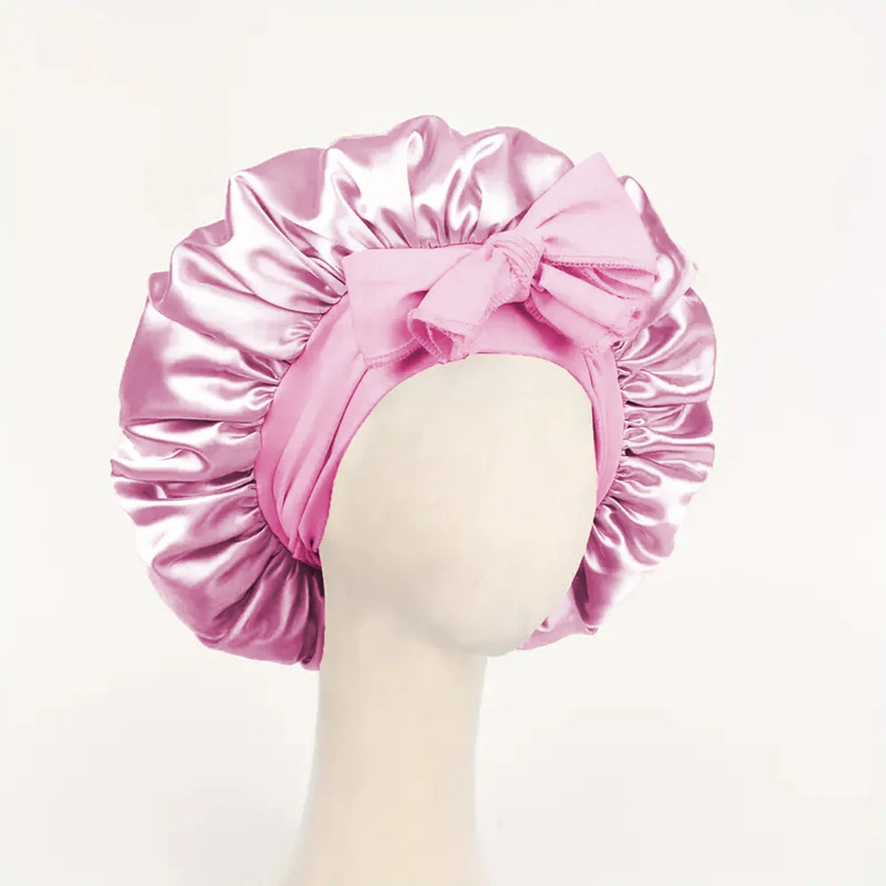 Satin Bonnet Silk Bonnet Adjustable Bonne for Sleeping Hair Bonnet with Tie Band Bonnets for Women Men