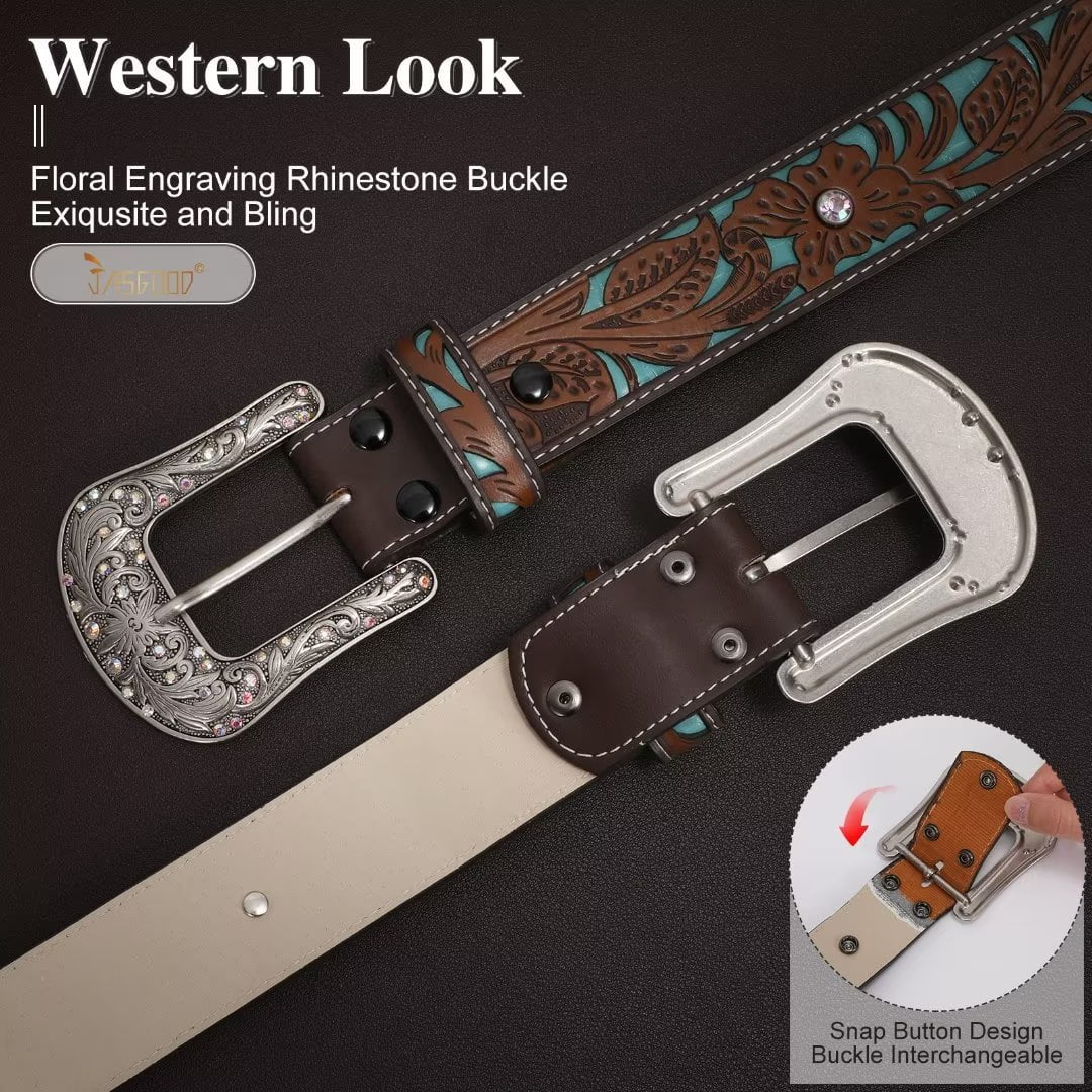 Western Belts for Women Cowgirl Cowboy Country Belt for Jeans Pants Dresses