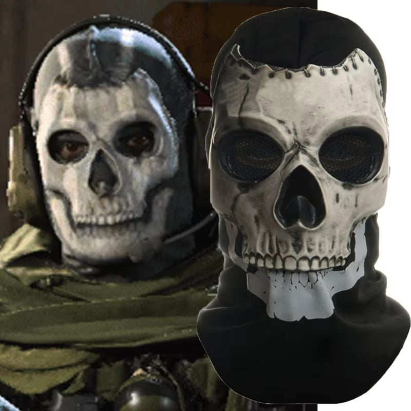 Horror Call of Duty Ghost Tactical Skull Mask Halloween Perform Party Masquerade Prop Helmet Cosplay Latex Headgear